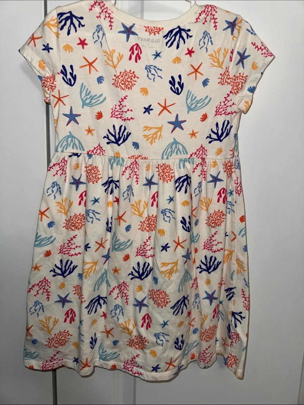 Old Navy Cream Dress with Multicolor Sea Life Print